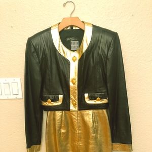North Beach Leather Gold metallic dress & jacket